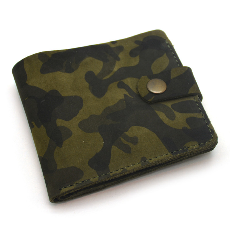 Гаманець шкіряний №3 Крейзі камуфляж 1080, фото 1