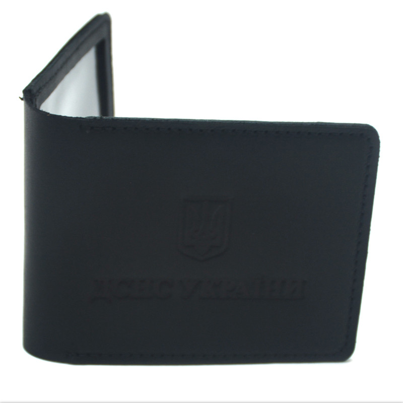 Обкладинка для посвідчення ДСНС шкіра Крейзі чорна 5185, фото 1