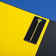 Шеврон нашивка на липучці Укрзалізниця Погон машиніста 4,5х9,5 см рамка синя, фото 4