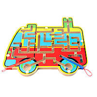 Детская деревянная игрушка "Лабиринт-машинка"