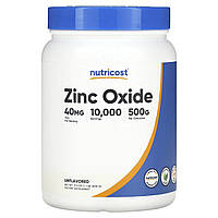 Цинк Nutricost, Zinc Oxide, Unflavored, 40 mg, 17.6 oz (500 g) Доставка від 14 днів - Оригинал