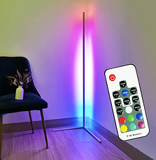 Кутовий підлоговий RGB світлодіодний LED торшер з пультом на 60см, фото 3