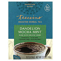 Чай из одуванчиков Teeccino, Roasted Herbal Tea, Dandelion Mocha Mint, Caffeine Free, 10 Tea Bags, 2.12 oz (60