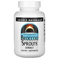 Брокколі Source Naturals, Broccoli Sprouts Extract, 250 mg, 120 Tablets (126 mg per Tablet), оригінал. Доставка від 14 днів