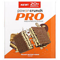 Спортивные батончики BNRG, Power Crunch Protein Energy Bar, PRO, Peanut Butter Fudge, 12 батончиков, 2 унции