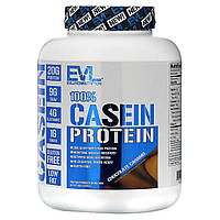 Казеиновый протеин EVLution Nutrition, 100% Casein Protein, Chocolate Caramel, 4 lb (1.814 kg) Доставка від 14