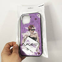 Фиолетовый чехол на Apple Iphone 12 Pro Max девушка в очках. CI-333 Цвет: