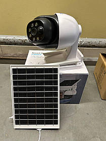 Камера поворотна відеоспостереження PTZ вулична WiFi Gsm 4G Lte Sim із сонячною панеллю V380 Smart Home Camera