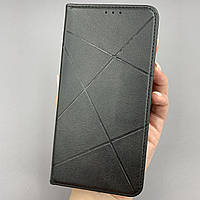 Чехол-книга для Xiaomi Redmi Note 5 книжка в полоску с карманом на телефон сяоми редми нот 5 черная str