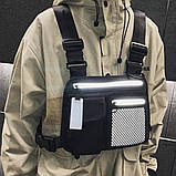 Нагрудна сумка OFFICIAL BD5062 світловідбиваюча рефлективна чорна, фото 5