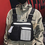 Нагрудна сумка OFFICIAL BD5062 світловідбиваюча рефлективна чорна, фото 7