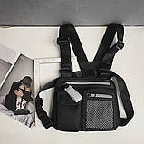 Нагрудна сумка OFFICIAL BD5062 світловідбиваюча рефлективна чорна, фото 2