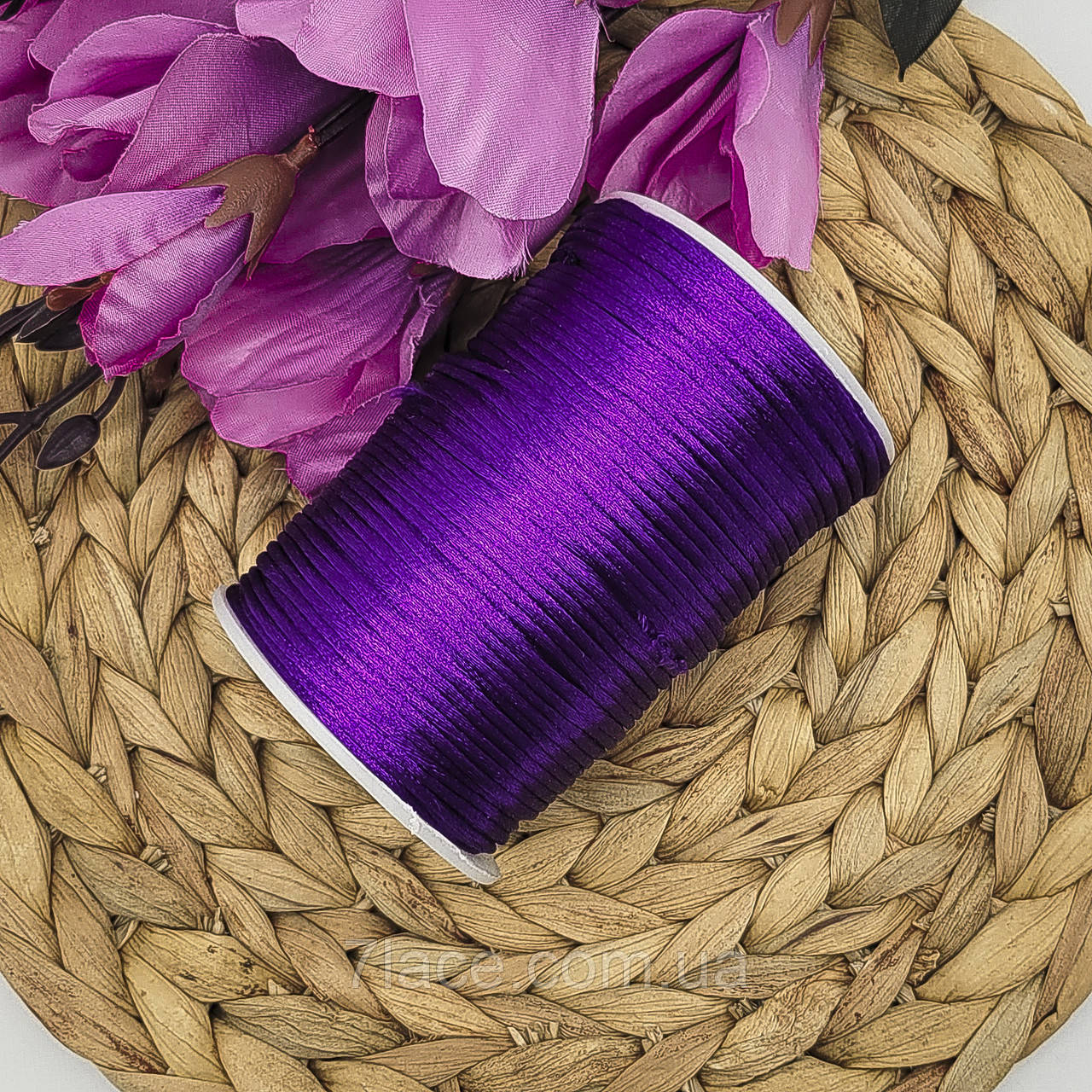 Шнур корсетний (сатиновий, шовковий) / колір УЛЬТРАФІОЛЕТ / 2 мм / замовлення від 1 метра
