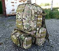 Тактический рюкзак + 3 органайзера вместе 60 л мультикам, оксфорд 800D, водонепроницаемый, 52 х 47 х 33 см