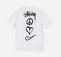 Чоловіча футболка Stussy x Nike біла унісекс колаборація Стуссі та Найк