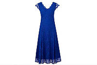 Синее ажурное стрейчевое женское платье Joanna Hope размер 62