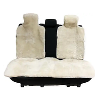 Меховая накидка на задние сидения авто Бежевая ,теплая универсальная накидка из овчины на сиденья в машину