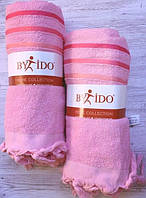 By IDO pink Розовое махровое пляжное полотенце. 75х150см. Хлопок. Турция