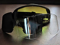 Тактические защитные очки олива со сменными линзами,темная, прозрачная и янтарная, поликарбонатное стекло