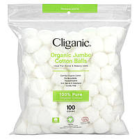 Ватные палочки Cliganic, Organic Jumbo Cotton Balls, 100 Count Доставка від 14 днів - Оригинал