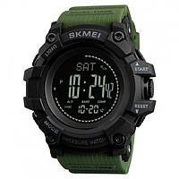 Skmei 1358AG Army Green Smart Watch Compass, часы, черные, зеленые, стильные, прочные, мужские, на каждый день