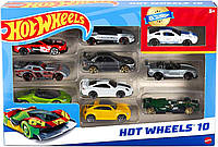 Набор машинок Хот Вилс 10 шт в маштабе 1:64 Hot Wheels Set of 10 1:64 Scale Toy Trucks and Cars