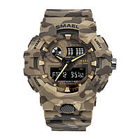 Smael 8001 Camo Khaki, часы, хаки, военные, стильные, прочные, механические, мужские