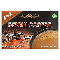 Кофе ганодерма Longreen Corporation, Reichi Coffee 4 в 1, 10 мешках, 6,35 унции (180 г) Доставка від 14 днів -