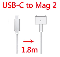 Зарядный кабель 1.8м 100 Вт USB Type-C на MagSafe 1/2 мощний шнур для ноутбука Macbook Air Pro MagSafe 2