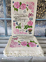 Кухонные махровые полотенца с розами. Размер 40x60см. 12шт/уп. By IDO Турция La rose