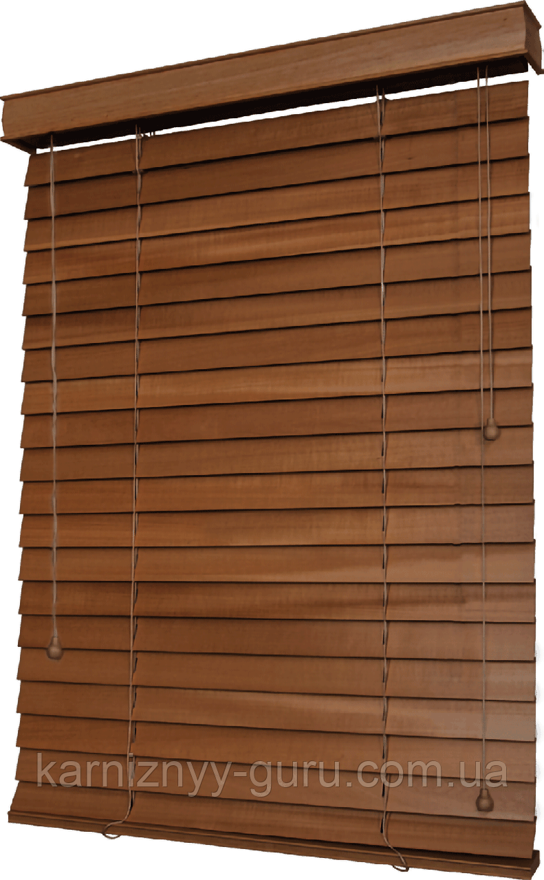 Деревянные жалюзи на окно Paulownia 50 мм - фото 4 - id-p2048248610