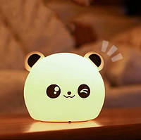 Детский силиконовый ночник светильник Панда RGB