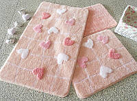 Kalbim розовые коврики для ванной комнаты и туалета. Акрил. Турция.