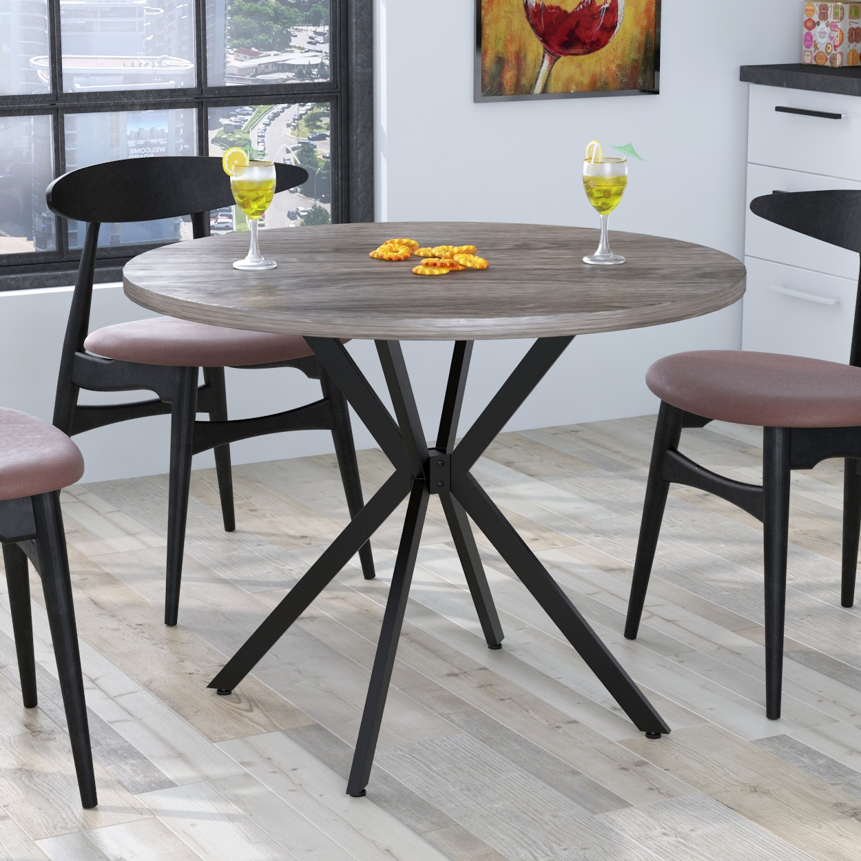 Круглий обідній стіл Оскар TM Loft design