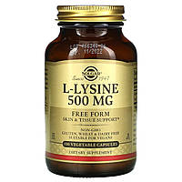L-лизин Solgar, свободная форма, 500 мг, 100 растительных капсул Доставка від 14 днів - Оригинал