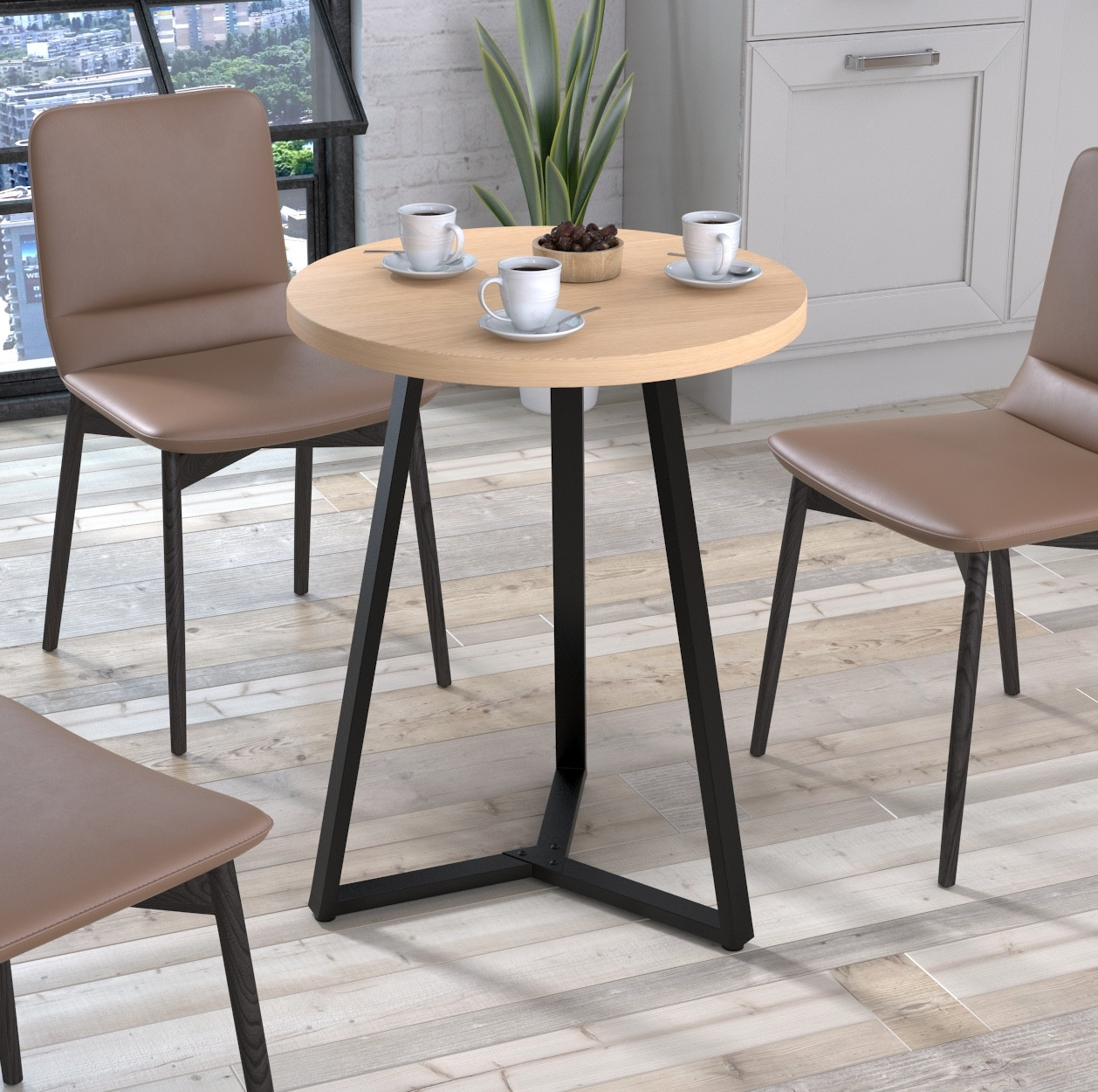 Круглий обідній стіл Трикс TM Loft design