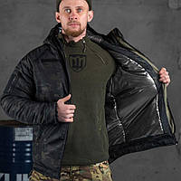 Мужская зимняя куртка с подкладкой OMNI-HEAT на силиконе черный мультикам размер M