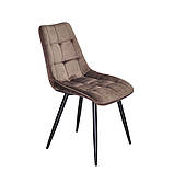 Обідній стілець Алабама ВК — оксамит- шоколад РН-608 + чорний метал, фото 2