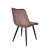 Обідній стілець Алабама ВК — оксамит- шоколад РН-608 + чорний метал, фото 3