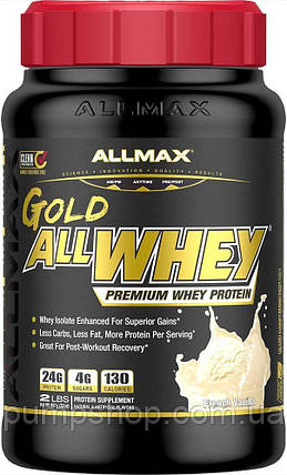 Протеїн сироватковий AllMax Nutrition AllWhey Gold 907 г ( смак ваніль ), фото 2