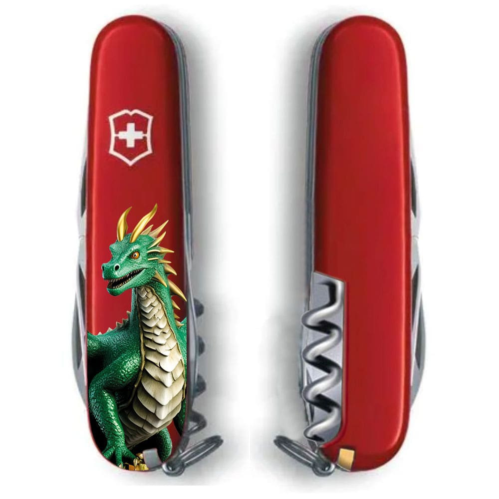 Швейцарський складаний ніж Victorinox SPARTAN ZODIAC Зелений дракон 1.3603.Z3340u