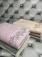 70х140см., 6 шт/уп. Банные махровые полотенца с вышивкой. Mame Турция 3D Sakura