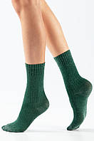 Шкарпетки жіночі з люрексом  SOCKS LUREX RIB green/silver 02 Legs Україна 36-41(р)