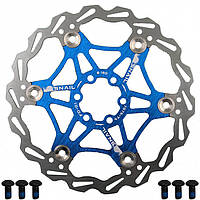 Тормозной ротор велосипеда Snail FD-01 Blue на 6 болтов 180 mm