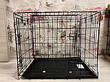 Клітка вольєр переноска для собак металева розкладна Розмір 91x60x66 см, фото 10