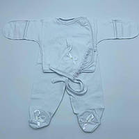 Комплект утепленный для новорожденных в роддом, на выписку рост 56 см (0 - 1 месяц) Бусинка Lari Белый