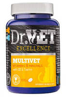 Мультивет Dr.Vet Multivet витаминно-минеральная добавка с аминокислотами для собак и кошек, 100 таблеток