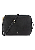 Женская черная сумка прямоугольной формы бренда OCHNIK городская кросс-боди типа почтальона через плечо