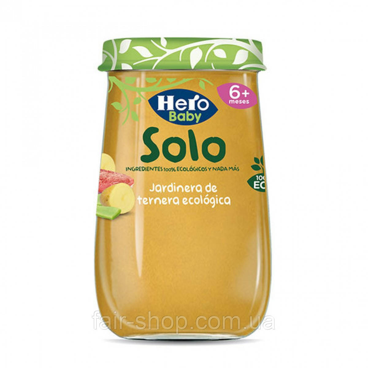 Дитяче харчування HERO baby solo eco jardinera de ternera 190 gr, оригінал. Доставка з США/ЄС протягом 14 днів, фото 1