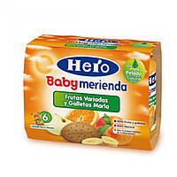 Дитяче харчування HERO baby merienda frutas variadas y galleta tarrito 2x190 gr, оригінал. Доставка від 14 днів